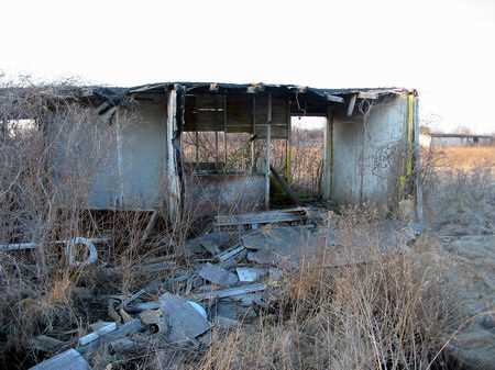 Motor City Dragway - Wrecked Bldg Photo From Water Winter Wonderland